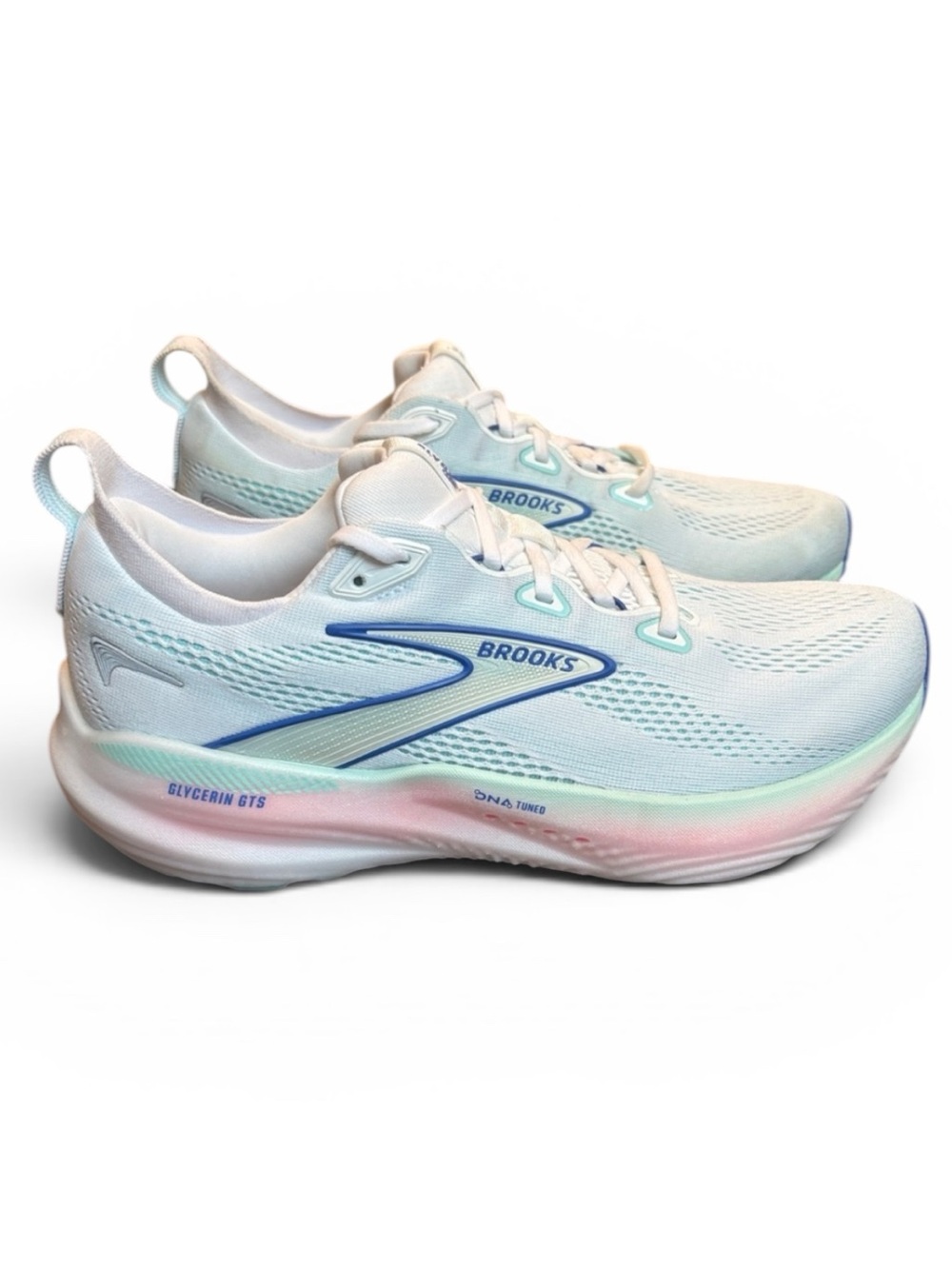 Brooks Women's Glycerin GTS 22 Women’s 10.5 White/Limpet Shell/Amparo Blue - Picture 1 of 10
